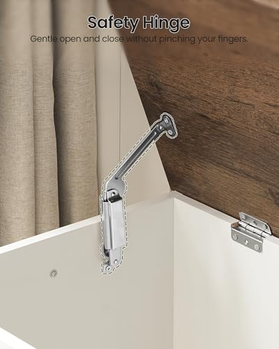 Storage-Chest-433-Wooden-Storage-Trunk-Modern-Storage-Bench-with-Safety-Hinge-Toy-Chest-Storage-Farmhouse-Style-for-Bedroom-Living-Room-Walnut-and-White-MCW11WL Storage Chest 433 Wooden Storage Trunk Modern Storage Bench with Safety Hinge Toy Chest Storage Farmhouse Style for Bedroom Living Room Walnut and White MCW11WL