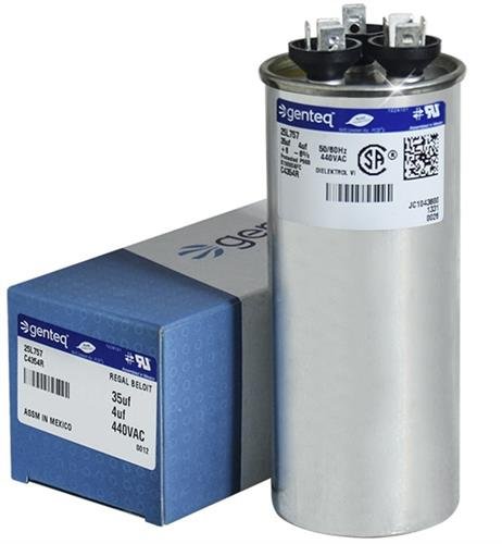 Packard PRCFD354 - 35 + 4 uF MFD x 440 VAC Genteq Replacement Dual Capacitor Round # C4354R / 25L757