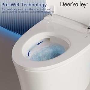 DeerValley Smart Toilet, with 1.28 GPF Dual Flush, Auto Open & Close, Foot Sensor Operation with Remote Control DeerValley Smart Toilet with 128 GPF Dual Flush Auto Open Close Foot Sensor Operation with Remote Control