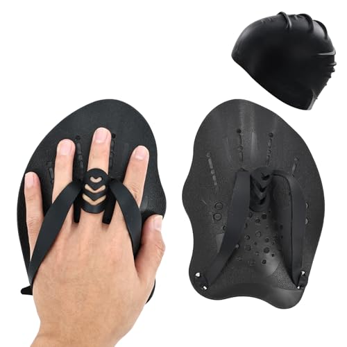2 PCS Swim Paddles, Swim Hand Paddles with Adjustable Straps, Size M Unisex Can Help You Improve...