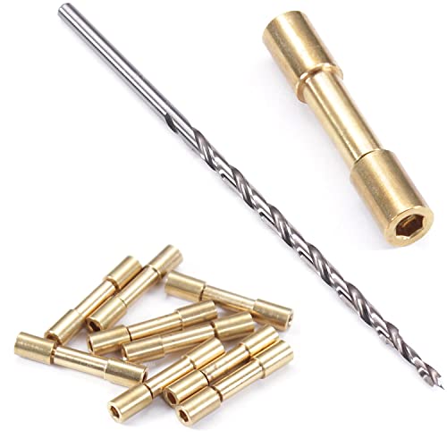 Corby Bolt Fasteners (10 Pack) with Step Drill for DIY Handles &amp; Knife Handle Repair - USA Size (0.156 x 0.120 x 0.9 Inch) - (Brass) - for Full Tang Fixed Blades