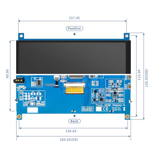 Image of 7 Inch HDMI Display Monitor 1024x600 IPS Screen with Capacitive Touch- Portable HD Monitor for Raspberry Pi, PC, Laptop, DIY Projects w /Micro USB Power, Mounting Holes & Adjustable Brightness