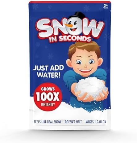 Snow in Seconds Small Instant Snow Artificial Snow - As Seen on Shark Tank - Make Cloud Slime