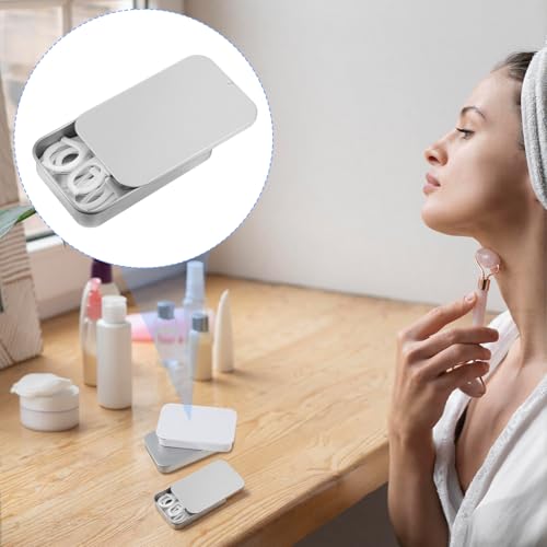 Reisen Wattestäbchen Behälter, 3 Stück Tragbare Wattepadspender Kleine Zahnseidebox Metall Aufbewahrungsbox mit Schiebedeckel für Zuhause, Badezimmer, Kosmetik, Haargummis, Kleinen Gegenständen