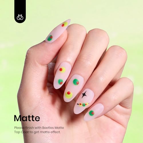Image of Beetles Green Gel Nail Polish - Fresh Greenery 15ML /0.51Fl Oz, Light Green Gel Nails Polish, Neon Lime Color Soak Off UV LED Lamp Day Nails Art, Long-Lasting Manicure Salon Summer Nails