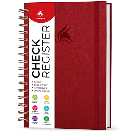 Carnet de chèques de luxe Clever Fox à spirale et registres de compte bancaire haut de gamme