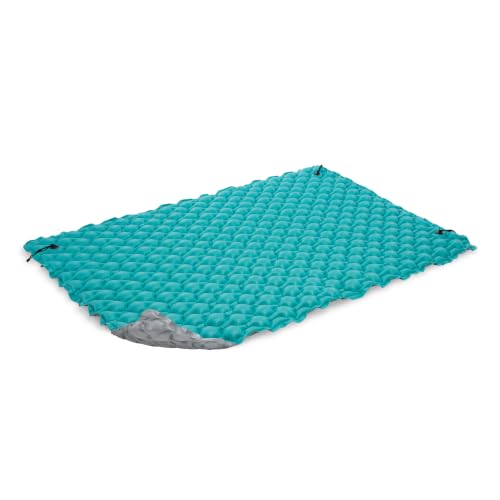 Intex 56841EP Giant Inflatable Floating Water Mat Relaxing Platform Pad for Pools and Lakes with 4 Connect n Float Connectors Teal