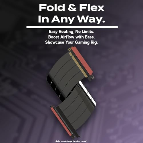 Image of LINKUP - AVA5 PCIE 5.0 Riser Cable (Open Box) | RTX5090 RX9070 GPU Ready | x16 128GB /s Speed | Compatible with PCIe 4.0 | Designed for SSUPD | Double Reverse Black 14cm (Total Length 16cm)