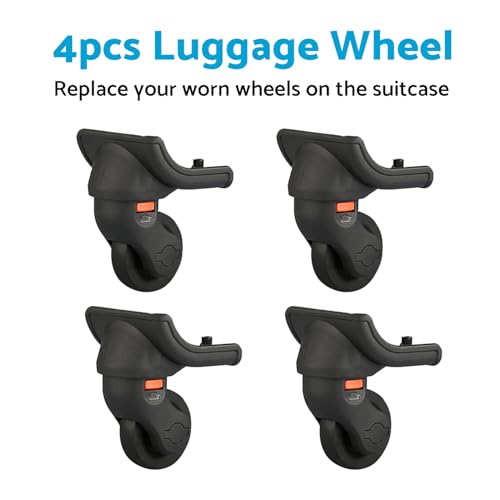 ALINREDBX 4pcs Replacement Luggage Wheels 360 Swivel Luggage Replacement Wheels Suitcase Repairment Wheels (4)4