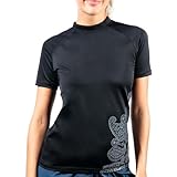 Kanu Surf Women's Lanai UPF 50+ Rash Guard, Black, Large