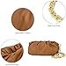 CATMICOO Chunk Chain Dumpling Bag Cloud Clutch Purse for Women with Ruched Detail (Brown)