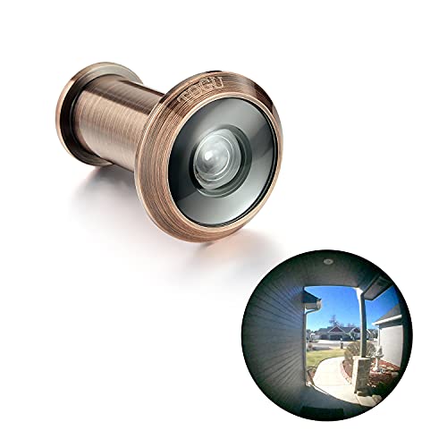 Togu Tg3016Ng-Ac Ul Listed Solid Brass Hd Glass Lens 220-Degree Door Viewer Peephole For 1-3/8" To 2-1/6" Doors, Antique Copper Finish #TOP21