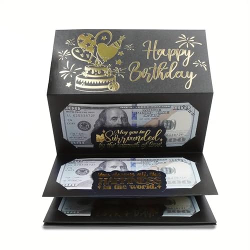 KASESSS Enveloppe d'argent d'Cadeau Anniversaire en Espèces, Idée Cadeau d'argent, Carte Surprise Porte-Monnaie, Carte Anniversaire pour Hommes, Femmes,...
