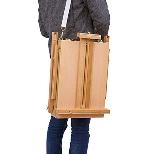 GPCT [Foldable] Portable Classic [Hand-Finished] Wooden Artist Painters Easel Tripod. Adjustable, Built in Drawer W/ [Four Compartments] & Free Wooden Palette! Suitable for Beginners/Professionals! - Thumbnail 5