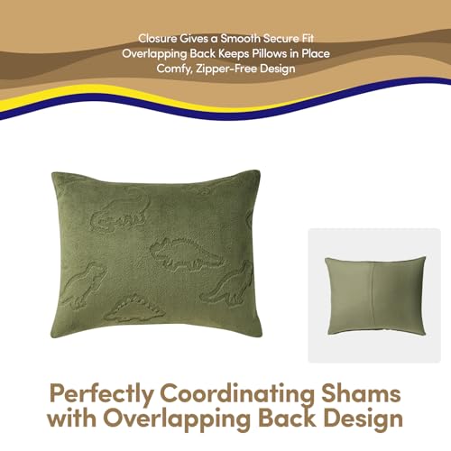 Image of Twin Size Kids Comforter Set - Dinosaur Embossed Bedding Set Bed in a Bag for Boys and Girls Toddlers Sheet Set and Comforter, Dinosaur Embossed