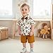 KtwHarnu Toddler Boy Western Summer Clothes Riding Horse Button Down Short Sleeve Shirt and Shorts Set Country Baby Clothes (Khaki, 2-3T)