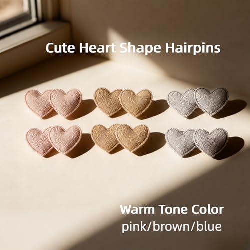 Set de 6 pinzas de cabello corazón rosa claro miniatura 2
