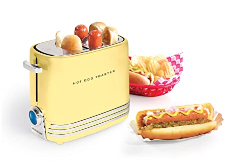 Nostalgia Pop-Up 2 Hot Dog and Bun Toaster With Mini Tongs, Works with Chicken, Turkey, Veggie Links, Sausages and Brats