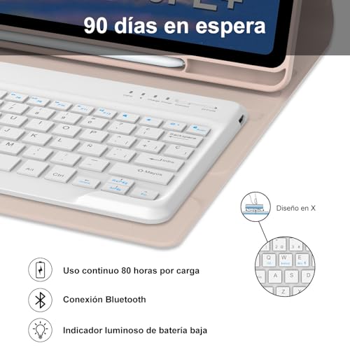 Funda con teclado para Samsung Galaxy Tab S10 FE+ 13.1 Bluetooth magnético español 4