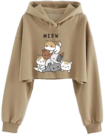 absolute defense Crop Hoodie for women Girl casual stylish latest Brown white pink Beige lavender black under 399 499 winterwear Hood wali crop hoody-picture-15