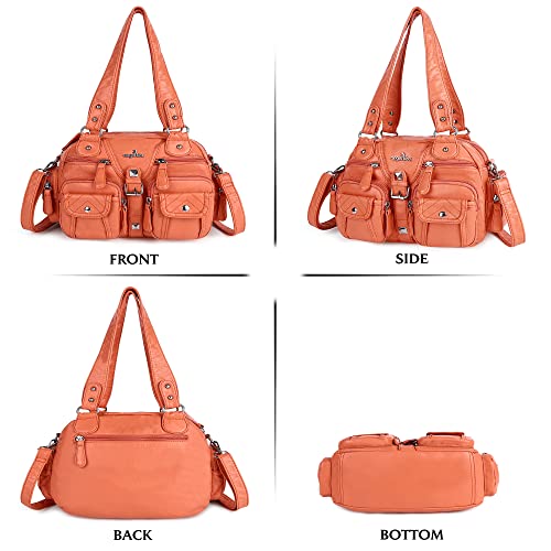 Image of Angel Kiss Hobo Crossbody Purses for Women Shoulder Bag Multipocket Soft Hobo Purses Removable Strap Leather Handbags