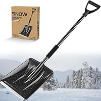 Black Snow Shovel, 2025 New Upgrade Large-Capacity Lightweight Aluminum Portable Snow Shovel, Parent-Child Playing