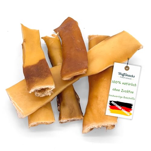 Rinderkopfhaut für Hunde | 1 kg | natürliche und hochwertige Rinderkopfhaut getrocknet | fettarm und proteinreich | Rinderhaut für Hunde von Wuffsnacks