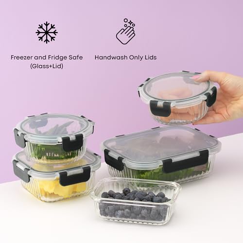 JoyJolt 24pc Borosilicate Glass Storage Containers with Lids | 12 Airtight/Freezer Safe Food Storage Containers for Pantry and Kitchen | Meal Prep Container for Lunch | Glass Tupperware Set by JoyJolt - Image 6