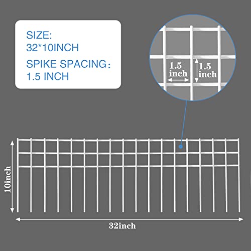 32X10-Inch No Dig Animal Barrier Fence, 20 Pack White Dig Protective Fence With 1.5 Inch Spike Spacing, Dog/Rabbit/Groundhog Underground Fence, Galvanized Outdoor Garden Metal Fence #TOP4