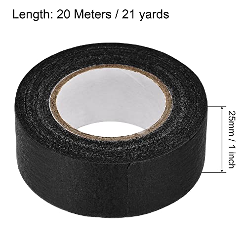 Image of uxcell 6Pcs 25mm 1 inch Wide 20m 21 Yards Masking Tape Painters Tape Rolls Black