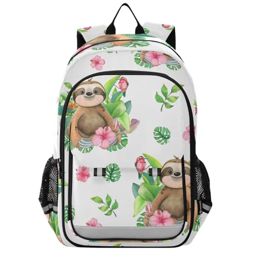 Sac à dos ordinateur portable enfants protège le dos et le PC motif paresseux fleurs A708