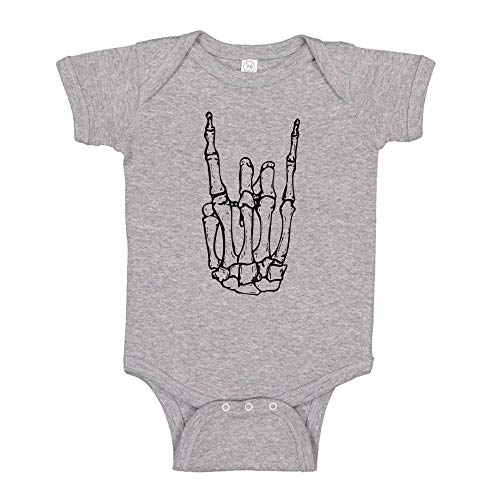 Skeleton Rock Hand Baby Infant One Piece Bodysuit 6 Months Heather Grey