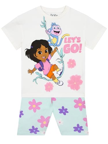 DORA Tshirt Et Short Enfant, Vetement Fille Ete, Shorts Et T-Shirt Fille, Blanc 3-4 ans