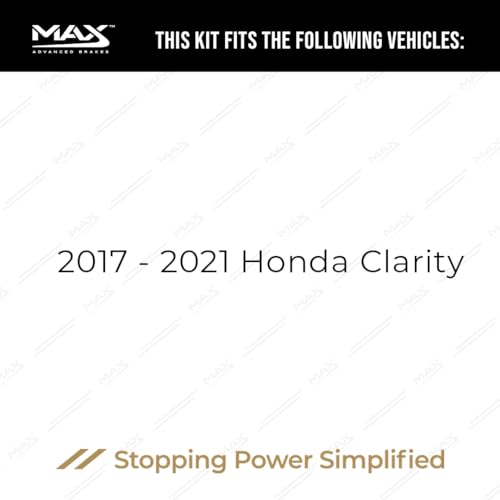 Image of Max Advanced Brakes Rear Brake Kit Compatible With 2017 2018 2019 2020 2021 Honda Clarity Replacement Premium OE Disc Brake Rotors and Ceramic Brake Pads