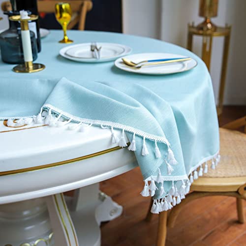 Xinmier Rotonda Tovaglia in Cotone e Lino Tovaglia...