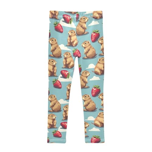 Squirrel Strawberry Girls Leggings Athletic Pants Tights Stretch Bottom2