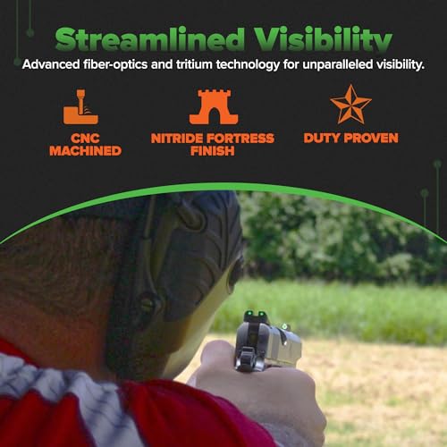 Image of TRUGLO Tritium Handgun Sight | High-Visible Front & Rear Night Sights with Daylight White Dots & Low-Light Tritium Dots, Compatible with Glock Handguns