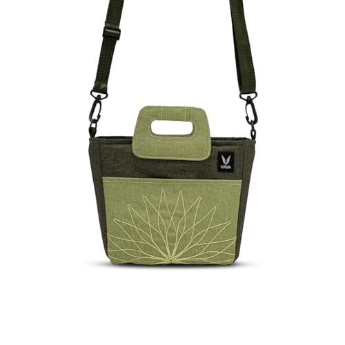 Image of VAYA BentoBag Mini, Compact Insulated Lunch Bag, Tote with Waterproof Protection, Cutlery Pocket, and Adjustable Strap, Color - Olive