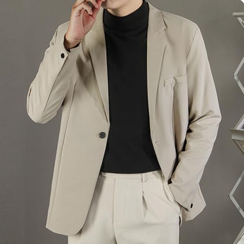 Men's Business Suit Jacket Lightweight One Button Notch Lapel Blazer Casual Business Jackets Office Work Suit Jacket3