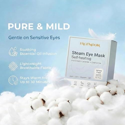 Ojos secos y fatiga ocular: solución con mascarillas de vapor autocalentables FACEMOON de 10 ud 7