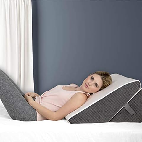 Kӧlbs Memory Foam Adjustable Bed Wedge Pillow - 9 and 12 inch Height | Stylish Chic Jacquard Cover | Multi Use Wedge Pillow for Sleeping, Wedge Pillows for Acid Reflux, Heartburn, GERD, Snoring Pillow Cover