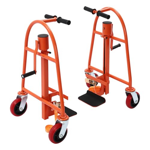 Pattosaey Furniture Handling Tool, Manual Furniture Move Tool with PU Wheels, 11.8in Lift Height Heavy Duty Moving Equipment for Heavy Objects (Orange, 1300lbs Capacity)