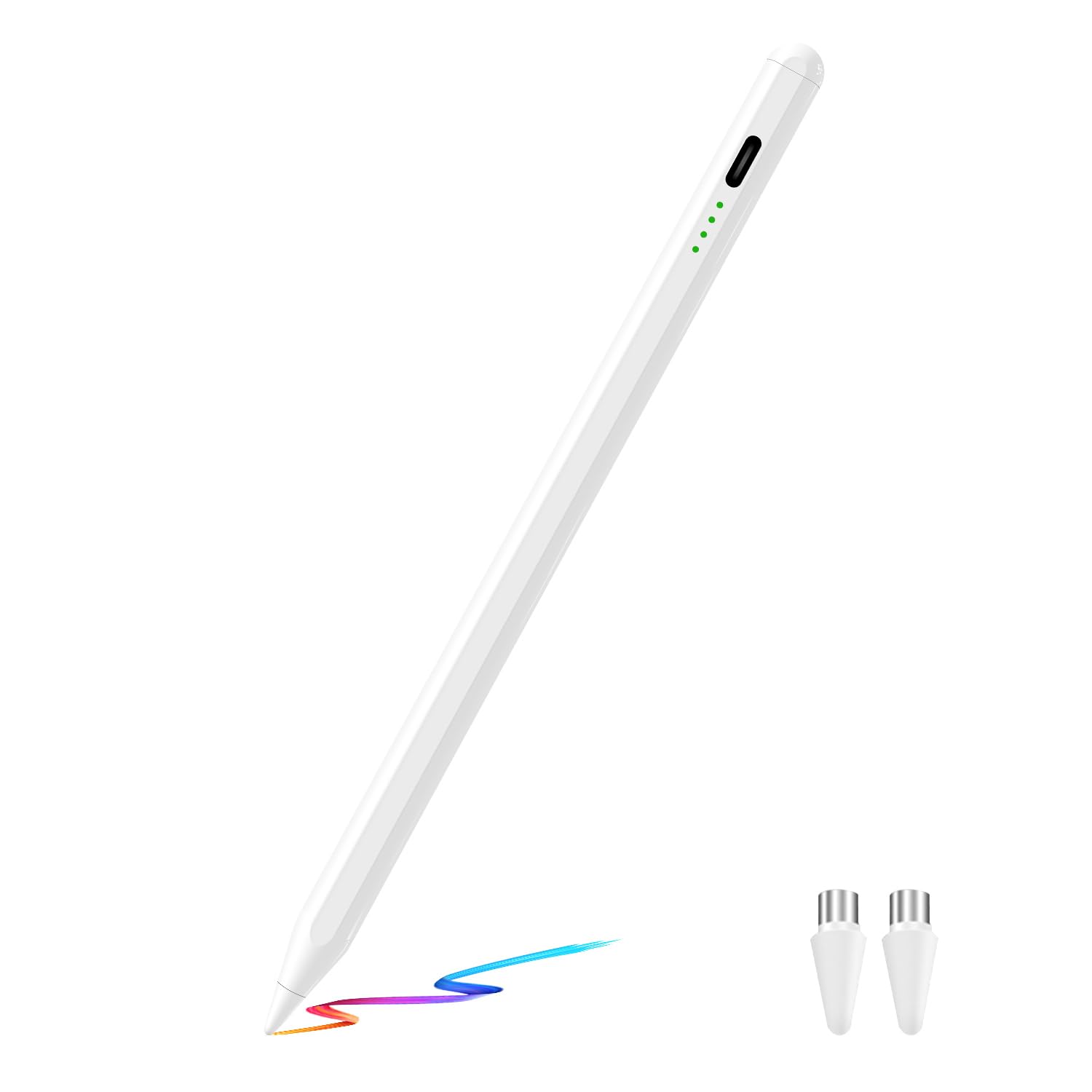 Changing Stylus Pen C313 for All Universal Touch Screens,Compatible with iPhone/iPad/Samsung/Android Phone/Tablet/Laptop,Built-in Battery for 10 Hours of Use,White