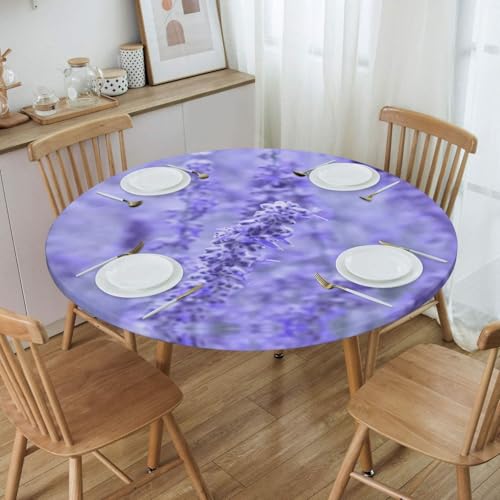 Nappe ronde résistante aux taches et lavable imprimé fleurs