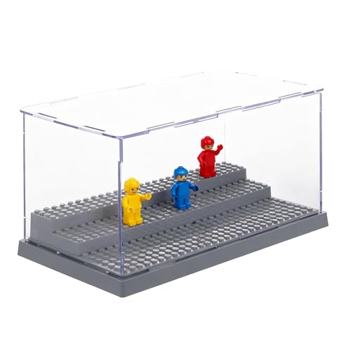 ASelected Acryl Schaukasten Vitrine 3 Stöckige Minifiguren Vitrine Aus Acryl Für Minifiguren Staubdichte Vitrine Für Bausteine Actionfiguren Blöcke Sammlerstücke-25.5x13.7x15.5CM