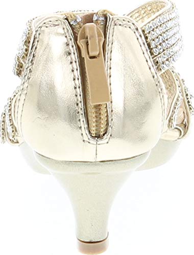 image for J.J.F Shoes JJF Shoes Angel-37K Little Girl Mid Heel Rhinestone Pretty