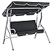 Produktbild Juskys Hollywoodschaukel 3-Sitzer mit verstellbarem Dach & Sitzauflage - 200 kg belastbar - wasserabweisendes Polyester - Anti-Rutsch-Füße - Schaukelbank für Garten & Terrasse - grau