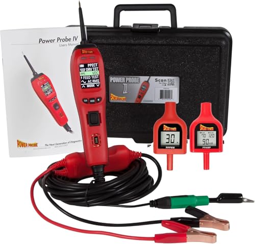 Power Probe Kit with Power Probe 4, Amperage Adapter Tip, and Pulse Modulation Width Adapter Tip for Automotive Electrical Diagnoses