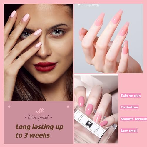 Nail Polish Sets-Quick Dry & Long Lasting Nude Pink nail polish-Nail Varnish-Non Toxic Oily Nature No Need UV Nail Paint For Diy Nail Art Manicure At Home No Need Cure 6PCS(Sweet Encounters) - Image 5