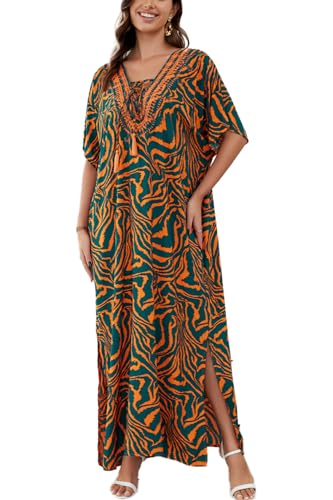 Vestido caftán para playa y piscina ideal como cubierta de bikini holgada 1